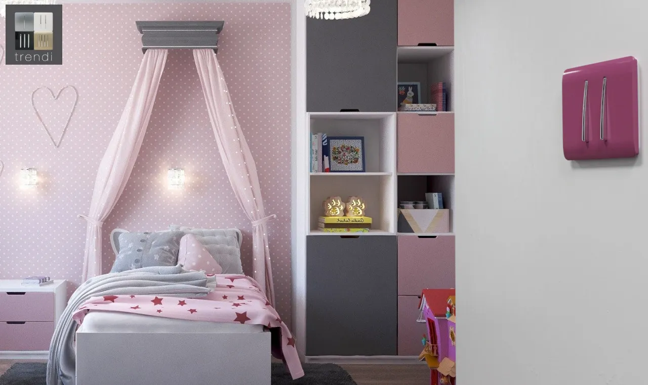 Pink Wiring Accessories Trendi Decorative Screwless Pink Wiring Accessories Trendi Decorative Screwless